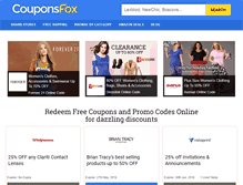 Tablet Screenshot of couponsfox.com